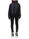 Rick Owens Drkshdw Cropped Parka With Drawstring And Hood In Black