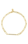 Effy 14k Gold Plated Sterling Silver Pavé Diamond Bar Bracelet In Gold Plated