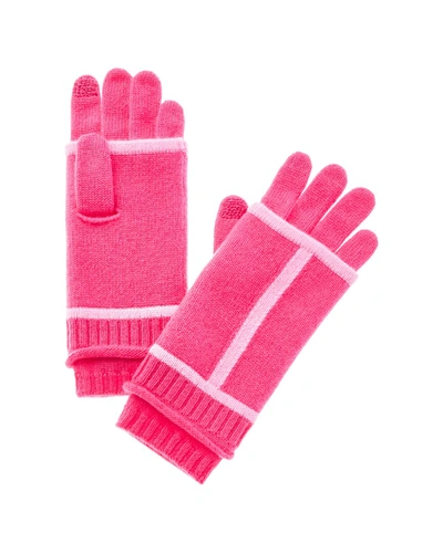 Hannah Rose Jersey Roll Welt Cashmere Gloves In Pink