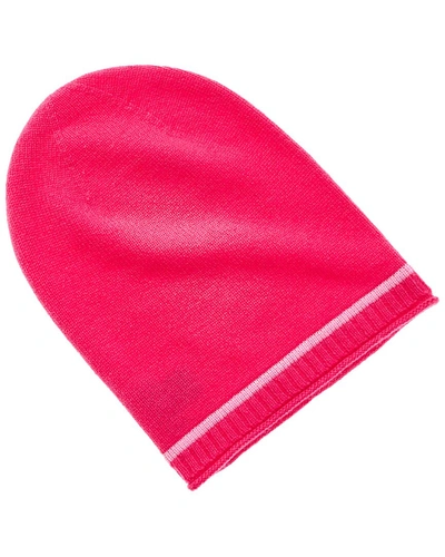 Hannah Rose Jersey Roll Welt Cashmere Hat In Pink