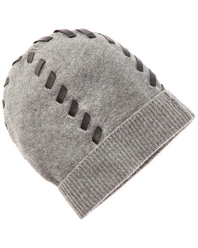 Hannah Rose Whipstitch Cashmere Hat In Grey