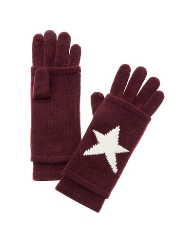 Hannah Rose Star Intarsia 3-in-1 Cashmere Tech Gloves In Red