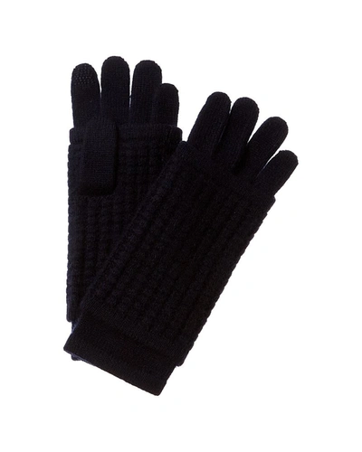 Hannah Rose Waffle Stitch 3-in-1 Cashmere Tech Gloves In Blue