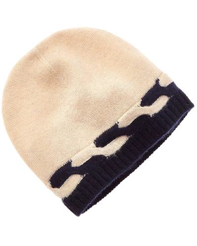 Hannah Rose Bi-color Cable Cashmere Hat In Brown