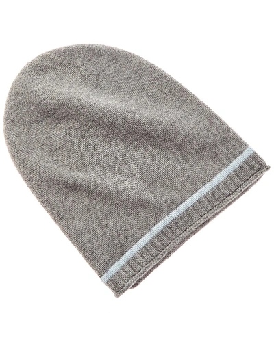 Hannah Rose Jersey Roll Welt Cashmere Hat In Grey