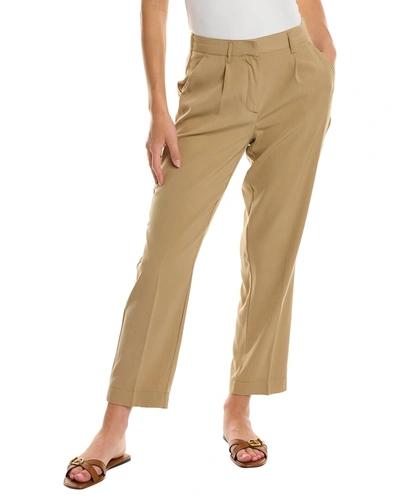 Max Studio Pleated Pant In Brown