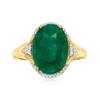 ROSS-SIMONS EMERALD RING WITH DIAMOND ACCENTS IN 18KT GOLD OVER STERLING