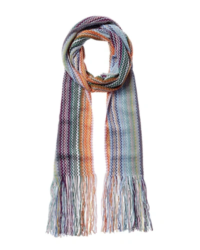 Missoni Wool-blend Scarf In Blue