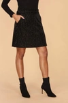 Veronica M Romina Velvet Skirt In Black In Black