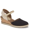 Baretraps Ocean Espadrille Womens Ankle Strap Heeled Espadrilles In Black