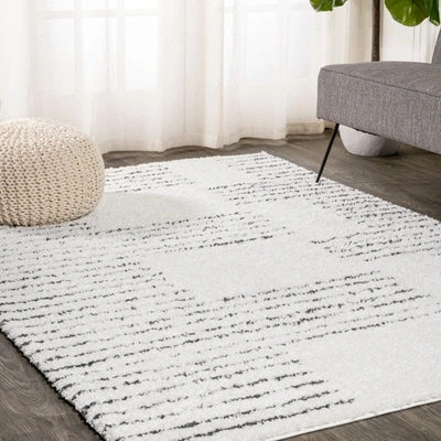 Jonathan Y Petra Abstract Stripe Geometric Shag Area Rug
