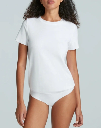 Commando Essential Cotton Crew Bodysuit In White