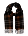 Hickey Freeman Exploded Plaid Cashmere Scarf In Brown