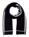 Hannah Rose Rainbow Stripe Cashmere Scarf In Blue