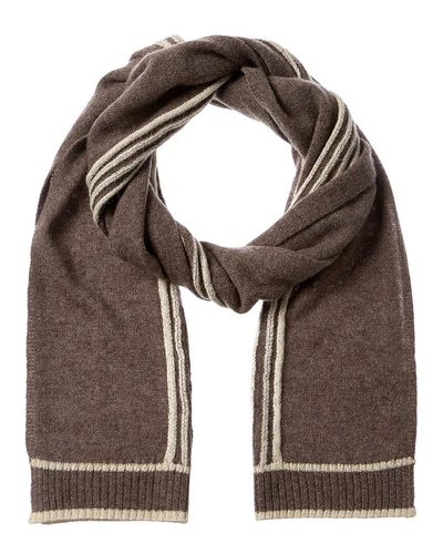 Hannah Rose Lurex Stripe Cashmere & Wool-blend Scarf In Brown