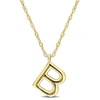 Mimi & Max Initial "b" Pendant W/ Chain In 14k Yellow Gold In Gold