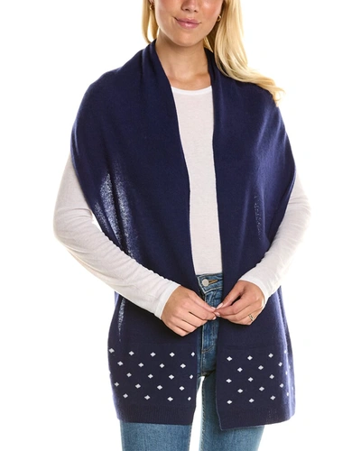 Hannah Rose Cashmere Wrap In Blue