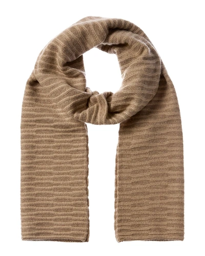 Hannah Rose Tree Bark Stitch Cashmere Scarf In Brown
