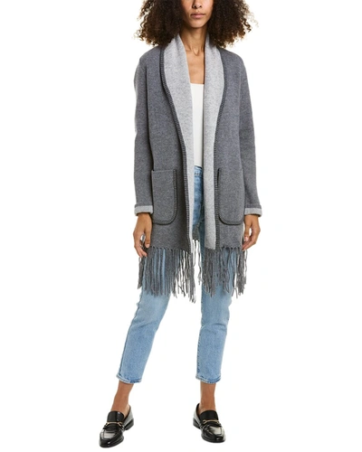 Alashan Telluride Fringe Wool Cardigan In Grey