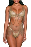 Roma Confidential Fringe Body Chain In Gold