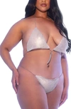 Roma Confidential Miami Crystal Bralette & G-string In Silver