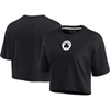 Fanatics Signature Black Boston Celtics Super Soft Boxy Cropped T-shirt In Black