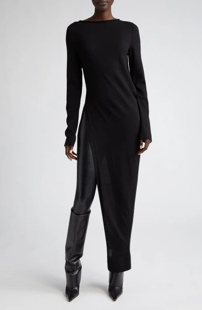 Rick Owens Long Drape Top In Nero