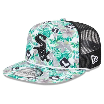 New Era Chicago White Sox Tropic Floral Golfer Lightly Structured Snapback Hat In Black