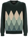 Ballantyne Argyle Pattern Sweater Sweaters And Cardigans Green In Green