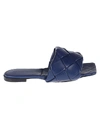 Bottega Veneta The Lido Intrecciato Leather Sandal In Blue