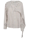 Bottega Veneta Striped Silk Shirt In White