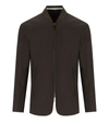 Emporio Armani Brown Blue Reversible Jacket In Brown