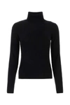 Ganni Turtleneck Sweater With Back Cut Out In Black