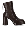 Halmanera Lara Dark Brown Heeled Ankle Boot In Brown