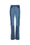 Marine Serre Moonogram Patchwork High Waist Nonstretch Wide Leg Jeans In Bl50