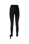 Msgm Semi-sheer Tied-waist Leggings In Black