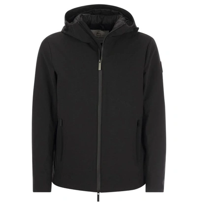 Woolrich Pacific Jacket In Tech Softshell In Black