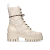 Gucci Women's Quilted-logo Leather Combat Boots In White