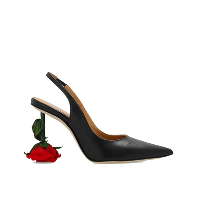 Loewe Rose Heel Sling Back In Black