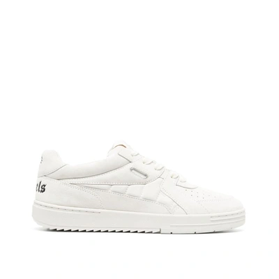 Palm Angels Palm University Leather Trainers In White