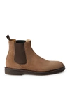 Brunello Cucinelli Suede Chelsea Boots In Brown