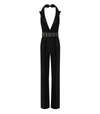 Elisabetta Franchi Black Jumpsuit With Pearls In Black