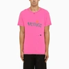 ERL PINK CREW-NECK T-SHIRT WITH WEARS