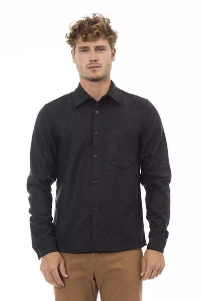 Alpha Studio Grey Wool Shirt