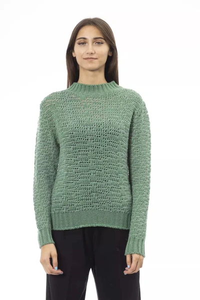 ALPHA STUDIO ALPHA STUDIO CHIC MOCK NECK GREEN SWEATER FOR WOMEN'S HER