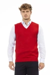 Alpha Studio Red Viscose Vest In Red