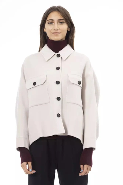 ALPHA STUDIO ALPHA STUDIO CHIC WOOLEN WHITE SHIRT WOMEN'S JACKET