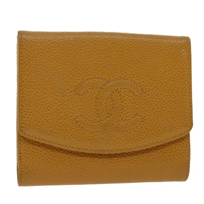 Pre-owned Chanel Yellow Leather Wallet  ()