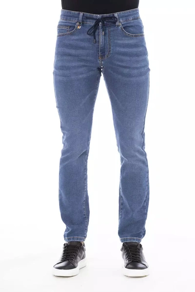 Distretto12 Sleek Buttoned Lace-up Men's Men's Jeans In Blue