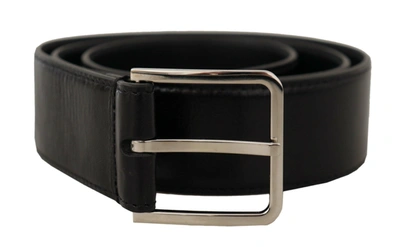 Dolce & Gabbana Elegant Leather Belt With Metal Men's Buckle In Black